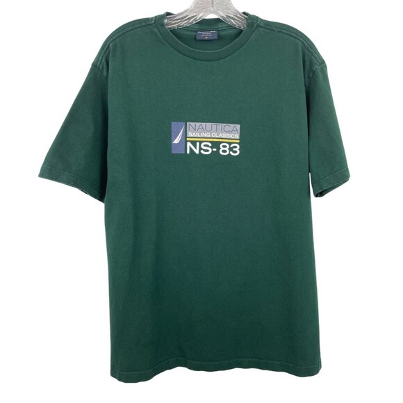 Nautica NS-83 Sailboat Classic Green Short Sleeve Graphic T-shirt Mens Size MED - Picture 2 of 7